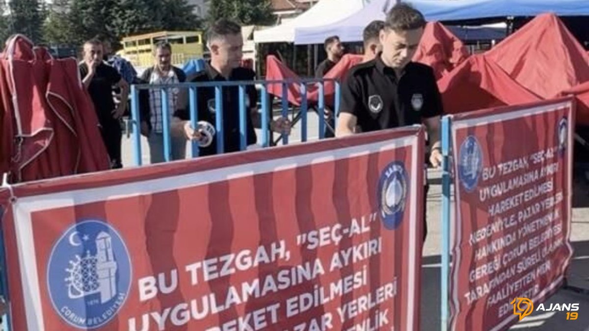 Çorum'da Pazar Esnafına Ağır Darbe: 'Seç-Al' Kuralını İhlal Eden Tezgahlar Mühürlendi!
