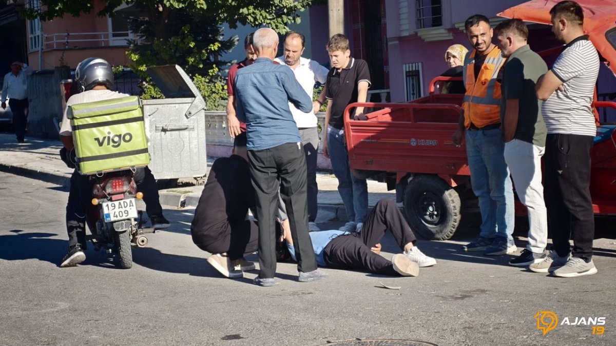 Çorum'da Kan Donduran Kaza! Otomobil Motosiklete Dalınca Ortaya Korkunç Görüntüler Çıktı: Yaralının Durumu Kritik!