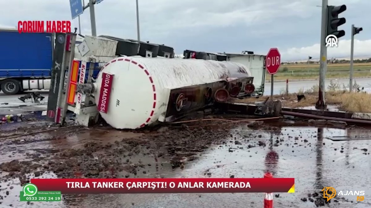 Çorum'da Kan Donduran Kaza! Tır ve Tanker Çarpıştı: O Anlar Kamerada!