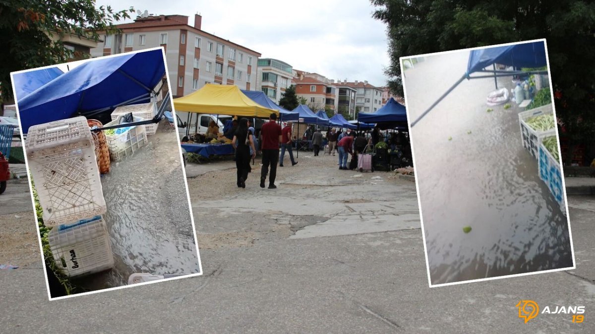 Çorum Pazarını Sular Bastı! Esnafın Gözü Gökte Değil, Yerde Mi Kaldı?