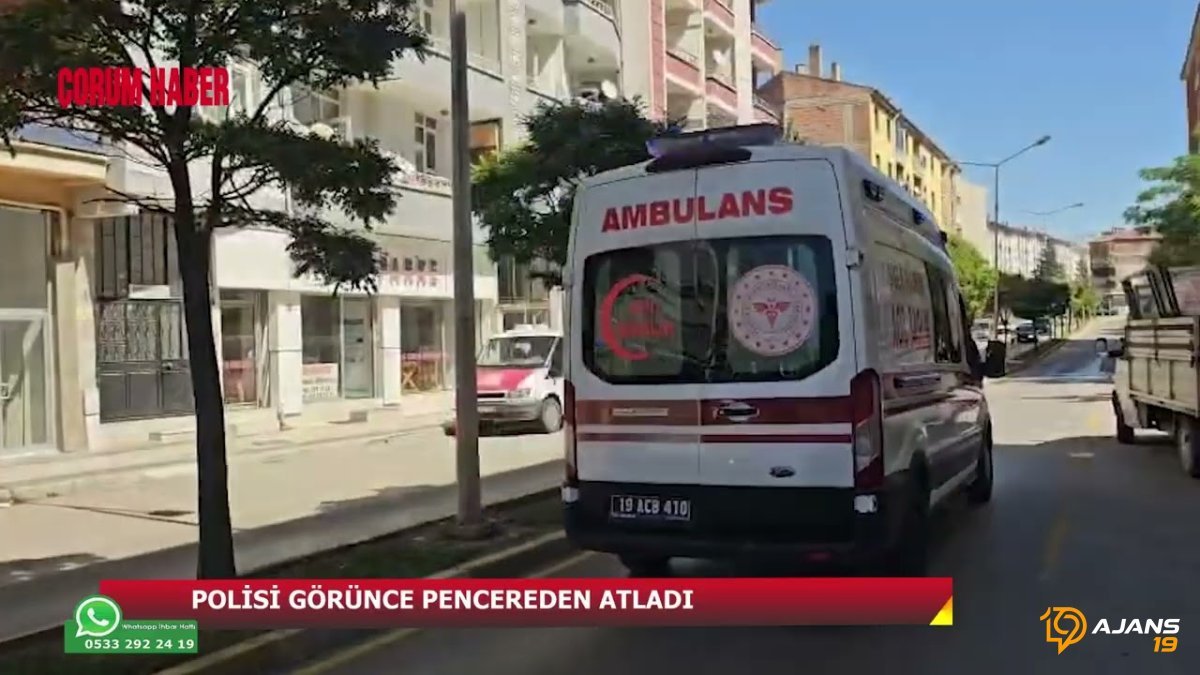 Polisi görünce pencereden atladı